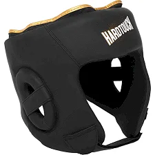 Шолом для боксу відкритий PU HARD TOUCH BO-4440 (Чорний-золотий)
