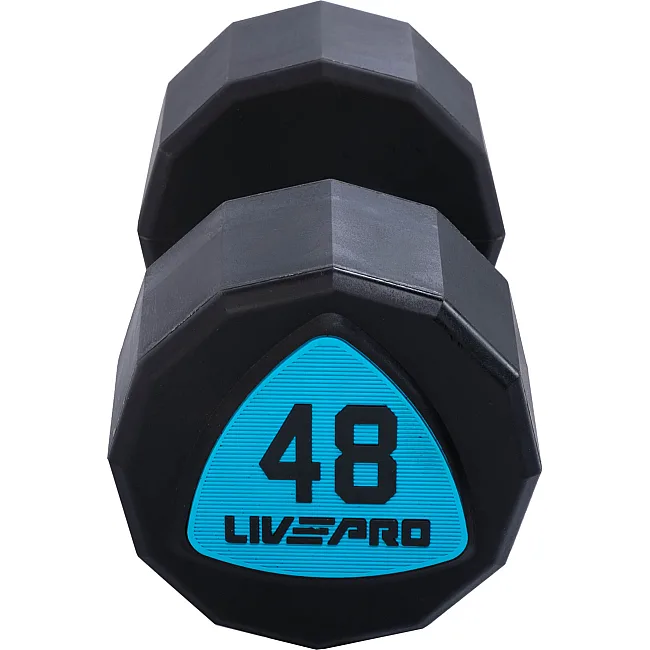 Гантели профессиональные
 с полиуретановым покрытием LiveUp LP8003-48 2шт по 48кг
