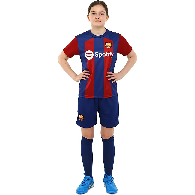 Футбольна форма дитяча із символікою клубу BARCELONA домашня 2024 SP-PLANETA CO-6254 6-14 років