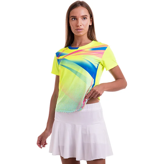 Розпродаж! Костюм жіночий для тенісу та гольфу футболка та спідниця LIDONG LD-1834B (Салатовий)