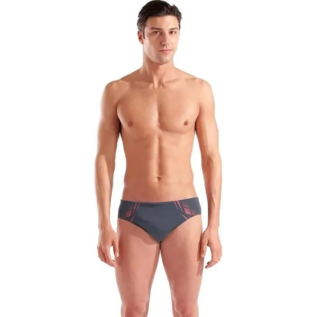 Плавки-сліпи для чоловіків Arena POSEIDONIA SWIM BRIEFS сірий, рожевий