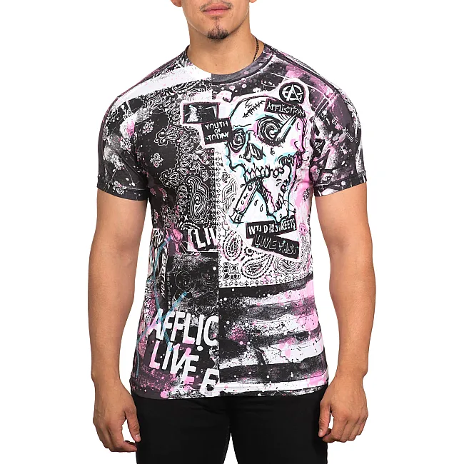 Футболка чоловіча AFFLICTION Gutterpop A25826 White Multi