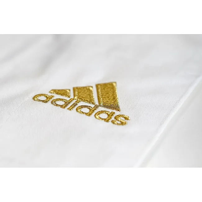 Кимоно для дзюдо Champion II с лицензией IJF Slim Fit (белый/золотые полосы) ADIDAS J-IJF-SMU