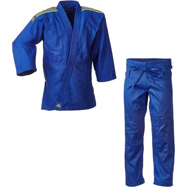 Кимоно для дзюдо Club (синий/желтые полосы) ADIDAS J350BP