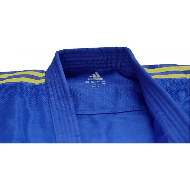 Кимоно для дзюдо Club (синий/желтые полосы) ADIDAS J350BP