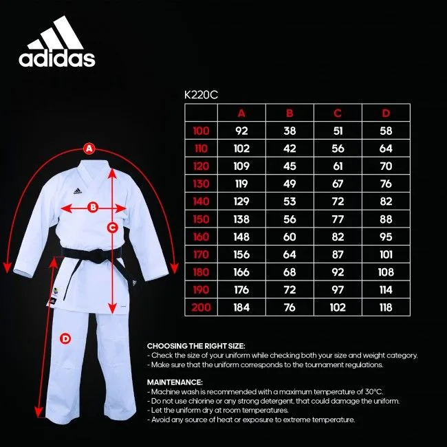 Кимоно для карате Adidas Club (белый, K220C)