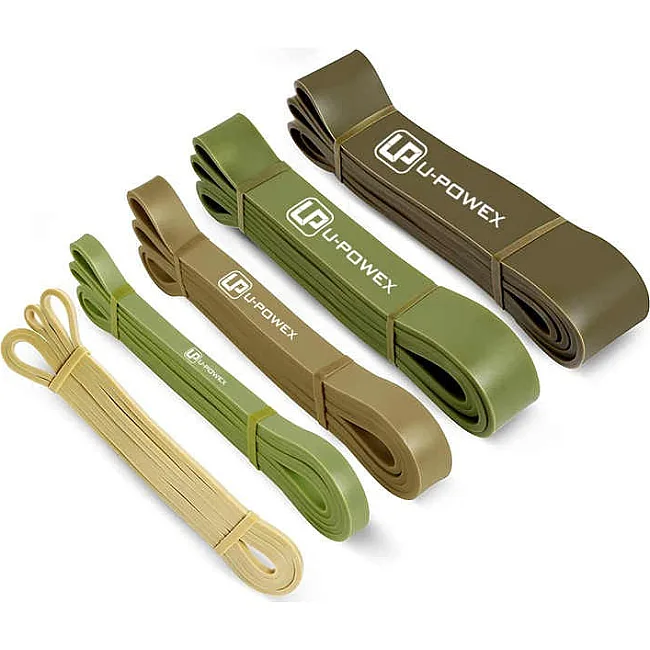 Резиновые петли для тренировок U-POWEX Pull up band set 5шт (3.6-56-7кг) Olive
