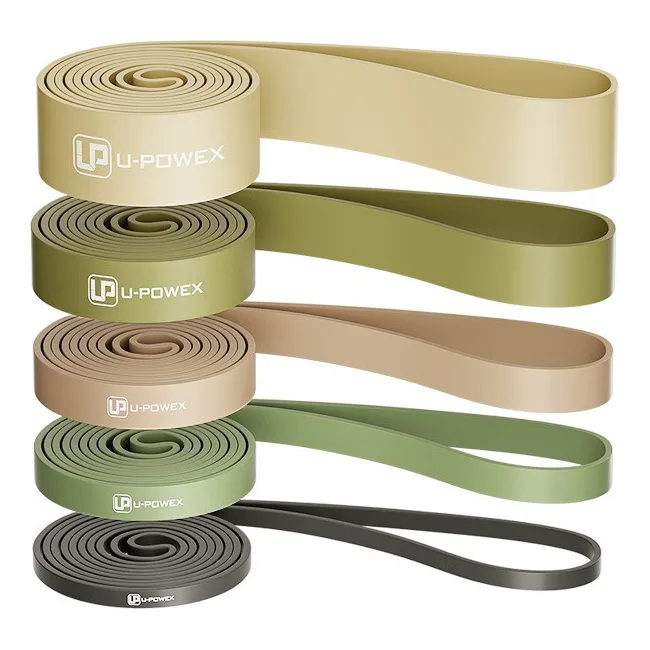 Резиновые петли для тренировок U-POWEX Pull up band set 5шт (3.6-56-7кг) Olive