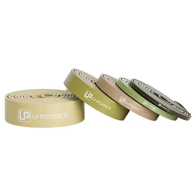 Резиновые петли для тренировок U-POWEX Pull up band set 5шт (3.6-56-7кг) Olive