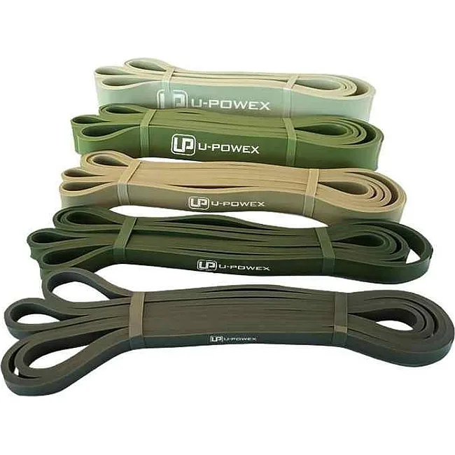 Резиновые петли для тренировок U-POWEX Pull up band set 5шт (3.6-56-7кг) Olive