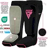 Защитные щитки для ног RDX Hosieri Shin Instep Guard Black Pink