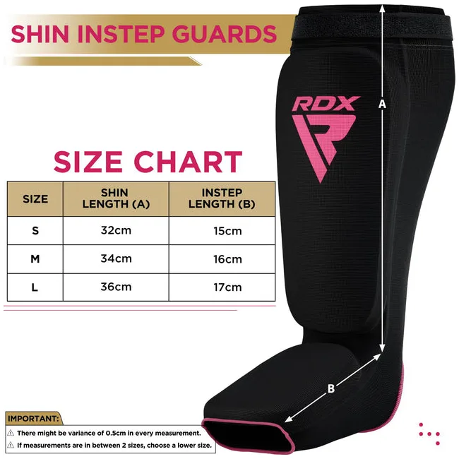Защитные щитки для ног RDX Hosieri Shin Instep Guard Black Pink
