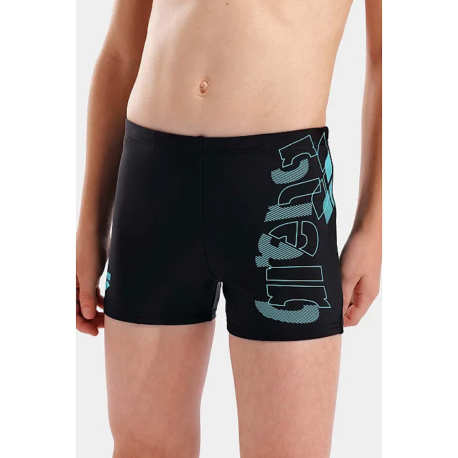 Плавки-шорты для мальчиков Arena TALES SWIM SHORT черный, бирюзовый (для детей)