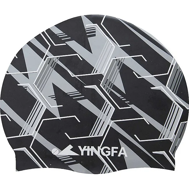 Шапочка для бассейна силиконовая YINGFA C0080 (Серый-красный)