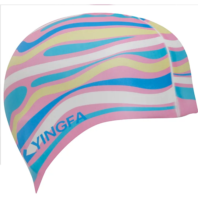 Шапочка для бассейна силиконовая YINGFA C0080 (Серый-красный)