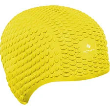 Шапочка для бассейна силиконовая на длинные волосы SP-SPORT BUBBLE PL-0786 (Желтый)