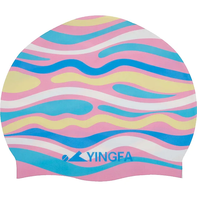 Шапочка для бассейна силиконовая YINGFA C0080 (Серый-красный)