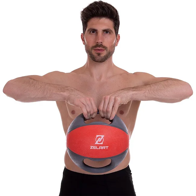 Медбол мяч медицинский двуручный с хватами ZELART
 FI-2619-7 7кг