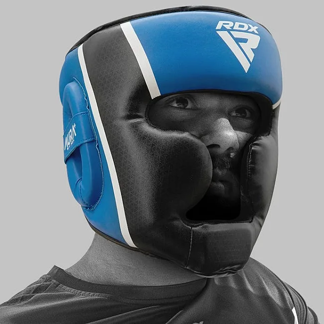 Боксерский шлем RDX AURA PLUS T-17 Blue/Black (капа в комплекте)