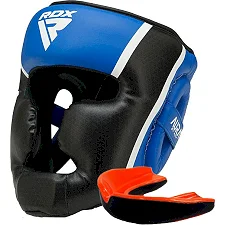 Боксерский шлем RDX AURA PLUS T-17 Blue/Black (капа в комплекте)