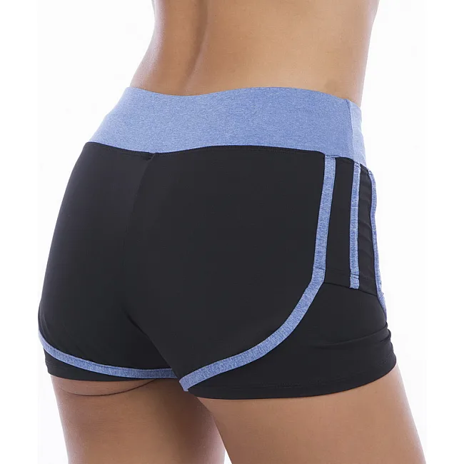 Спортивные шорты
 двойные 2 в 1 женские UNDER ARMOUR
 E307 (Черный-фиолетовый)