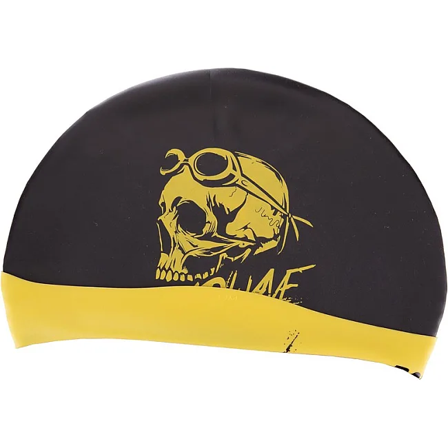 Двухсторонняя шапочка для плавания
 силиконовая для взрослых MADWAVE
 SWIM SCULL reversible M055025 (Черный-желтый)