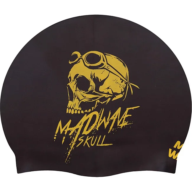 Двухсторонняя шапочка для плавания
 силиконовая для взрослых MADWAVE
 SWIM SCULL reversible M055025 (Черный-желтый)
