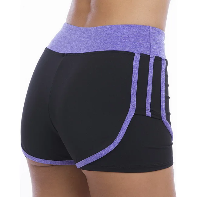 Спортивные шорты
 двойные 2 в 1 женские UNDER ARMOUR
 E307 (Черный-фиолетовый)