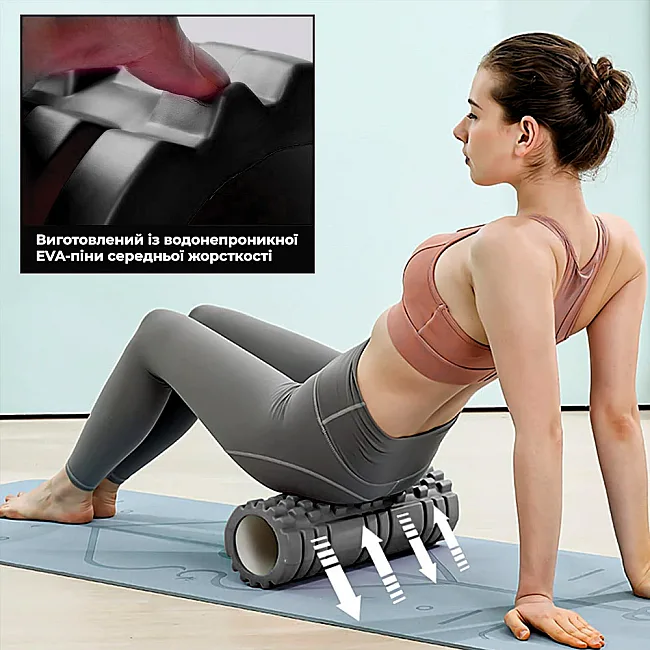 Массажный ролик (роллер) PowerPlay 4404 Massage Roller Черный (45x14см.)