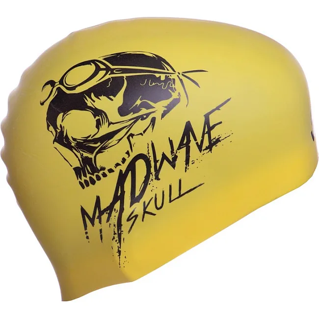 Двухсторонняя шапочка для плавания
 силиконовая для взрослых MADWAVE
 SWIM SCULL reversible M055025 (Черный-желтый)