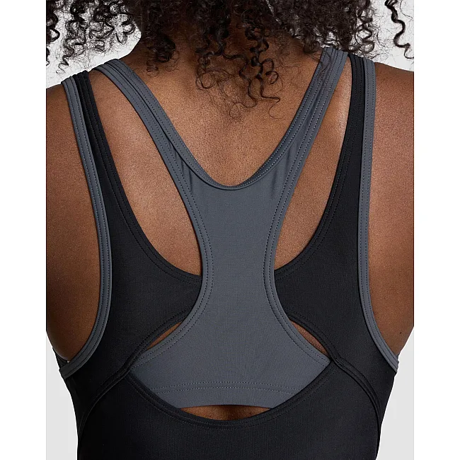 Купальник закрытый для женщин Arena SWIMSUIT SOLID CONTROL HI-POWE черный, серый