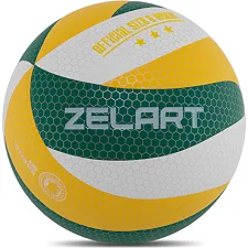 Волейбольний м'яч ZELART VB-9000 №5 PU (Жовто-білий-зелений)