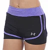 Спортивные шорты двойные 2 в 1 женские UNDER ARMOUR E307 (Черный-фиолетовый)