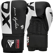 Боксерские перчатки RDX F4 Boxing Sparring Gloves Hook&Loop WHITE/BLACK
