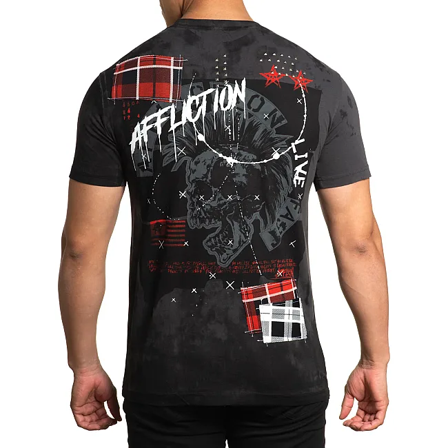 Футболка мужская AFFLICTION Halifax Maniacs Tee Charcoal