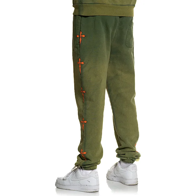 Штаны AFFLICTION Absolution Sweatpant Vtg. Green Potassium Spray