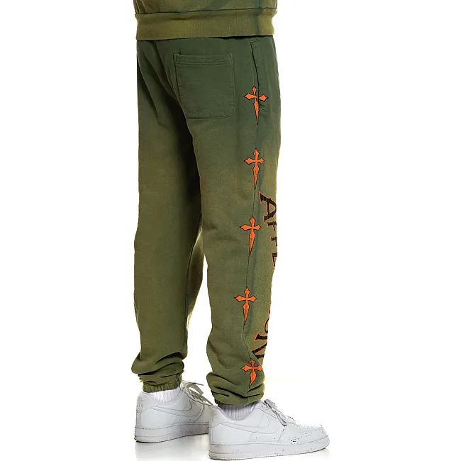 Штаны AFFLICTION Absolution Sweatpant Vtg. Green Potassium Spray