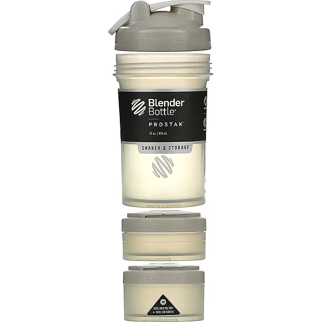 Спортивный шейкер BLENDERBOTTLE ProStak 22oz/650мл с 2-мя контейнерами Grey