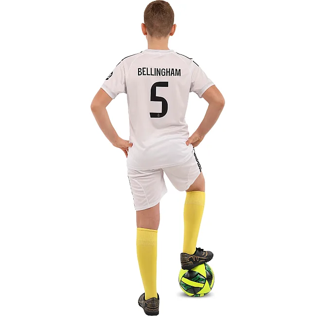 Футбольная форма детская с символикой клуба REAL MADRID BELLINGHAM 5 домашняя 2026 SP-SPORT CO-7341 (Белый)