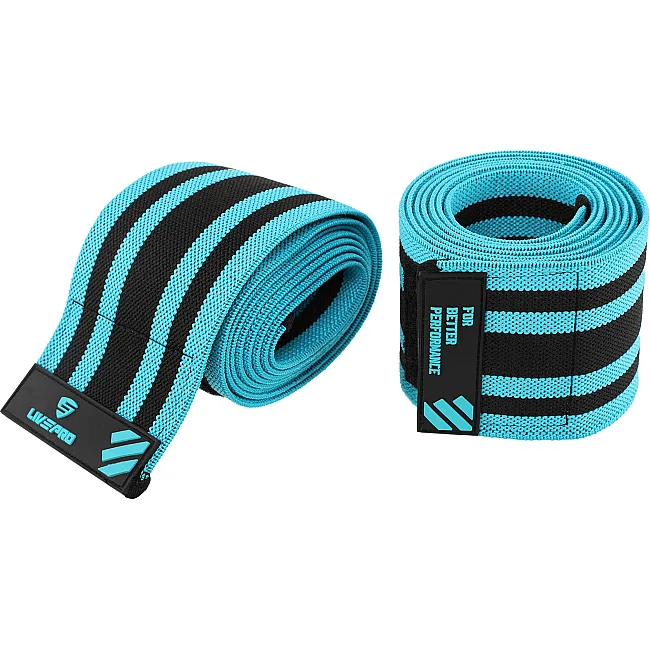 Коленные бинты для приседаний KNEE WRAPS LiveUp LP8724 2шт (Синий-черный)