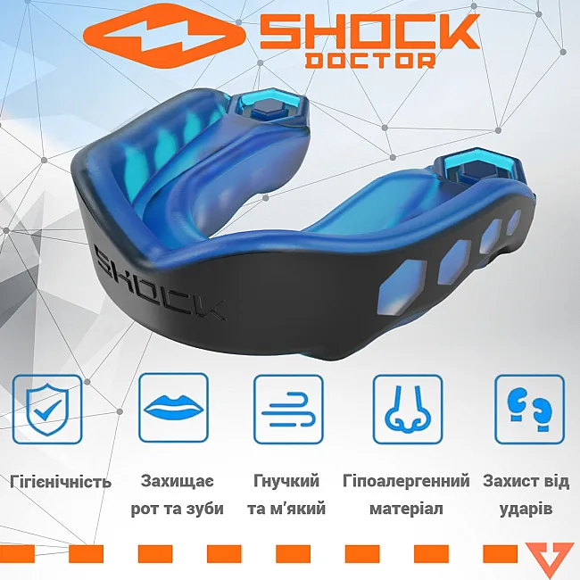 Капа Shock Doctor Gel Max детская (возраст до 10) Black/Blue (art. 6100-BB-YTR)