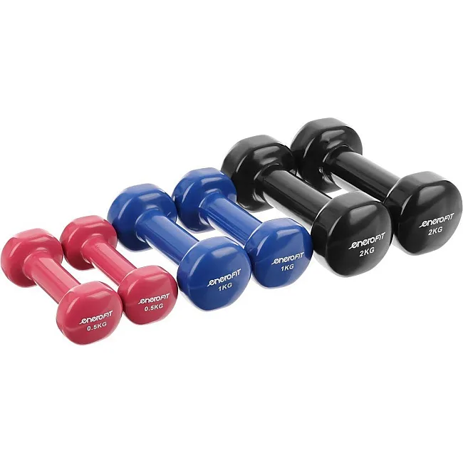 Гантели виниловые ENERO FIT VDB со стойкой, 7 кг
