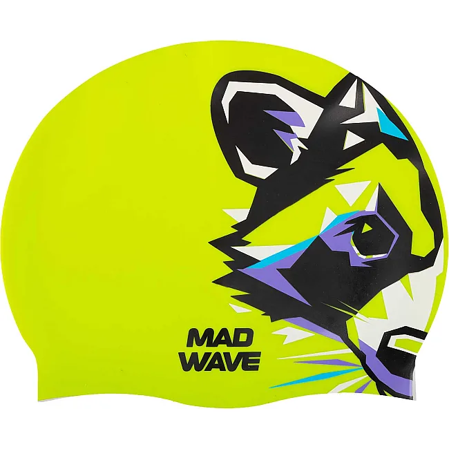 Шапочка для бассейна силиконовая юниорская MADWAVE Raccoon M057102 (Салатовый)