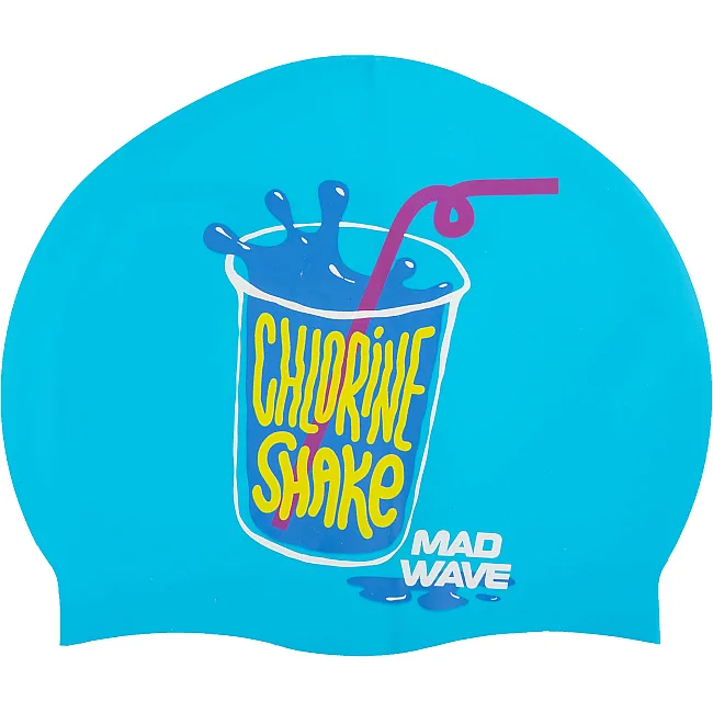 Шапочка для бассейна силиконовая для взрослых MADWAVE Chlorine M055453 (Голубой)