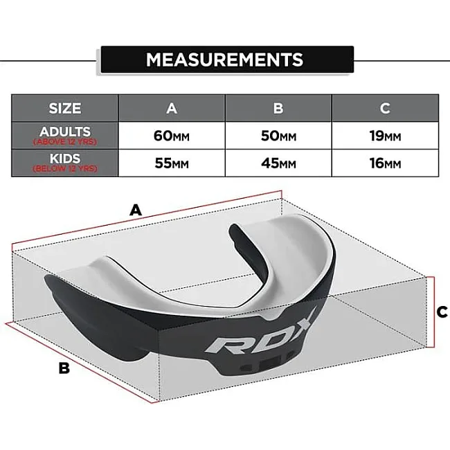 Капа RDX MOUTH GUNDER ARMOURRD ADULT черный, белый One Size