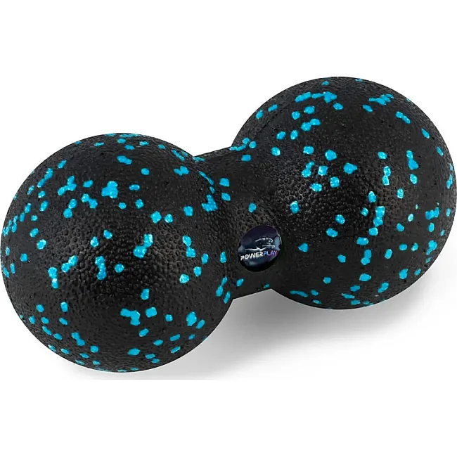 Масажний м'яч подвійний PowerPlay PP-4352 Epp foam peanut ball (d8*16cm.) Чорно/Блакитний
