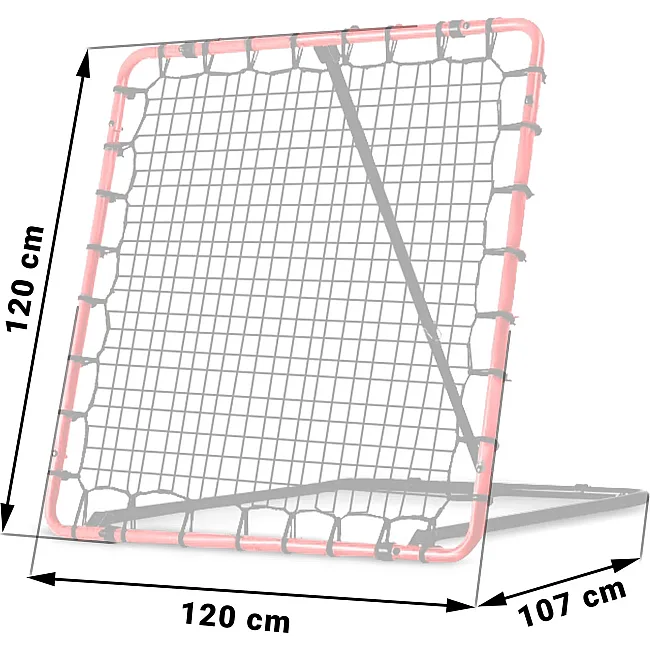Сітка тренувальна для футболу Neo-Sport NS-491 Rebounder 120 x 120 х 107 см, червона