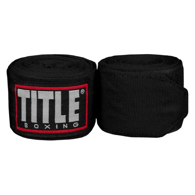 Бинты боксерские эластичные TITLE Boxing Fight Back Semi-Elastic 4,5м Черные