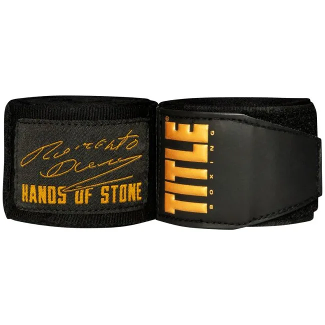 Бинты боксерские эластичные TITLE Boxing Roberto Duran 4,5м Черные