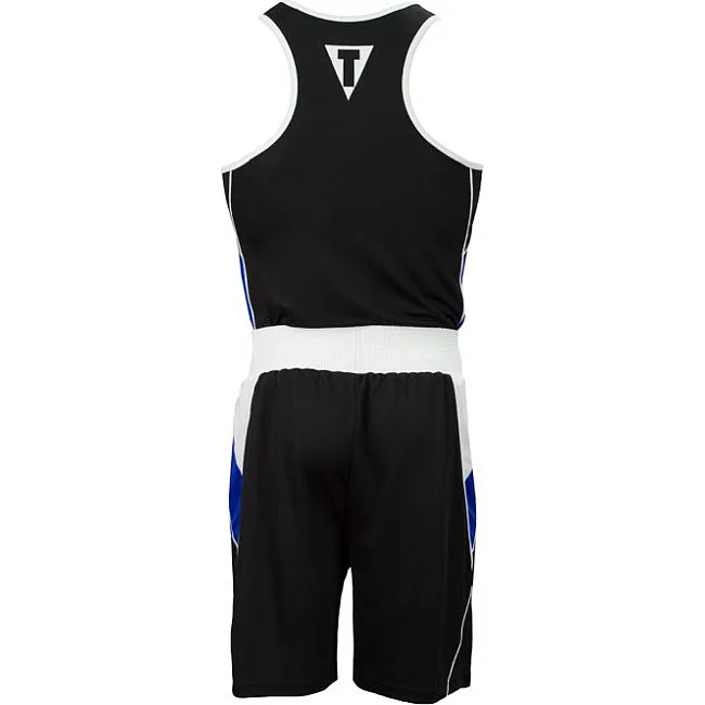 Форма для бокса подростковая TITLE Aerovent Elite Amateur Boxing Set 8 Черная с синим